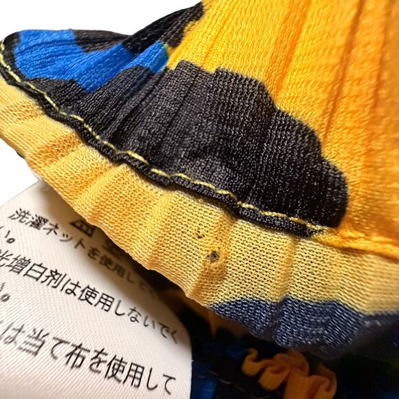 Issey Miyake IM02KN782 Pleated Leopard Skirt Yellow Blue Size 1 - Picture 11 of 12